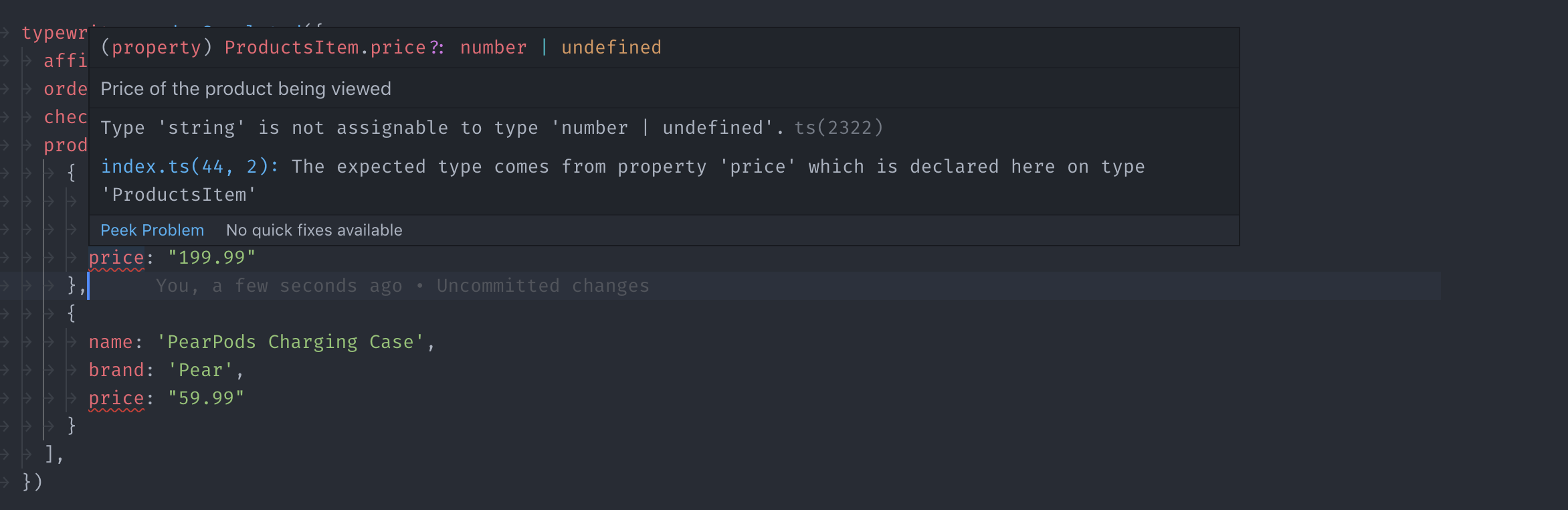 Example compile-time validation warnings