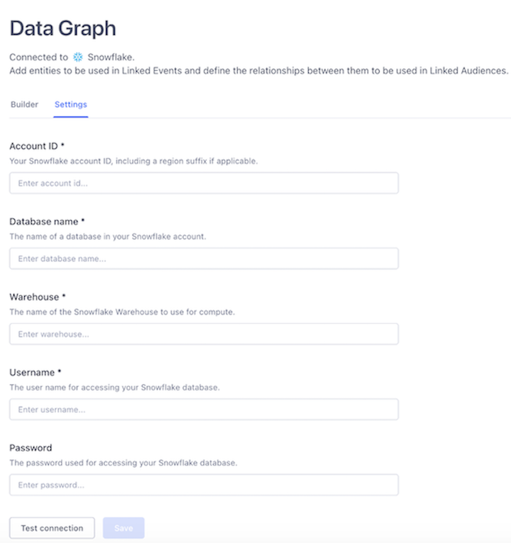 Connect Snowflake to the Data Graph